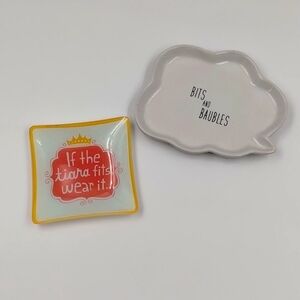 Set of 2 trinket ring/jewelry dishes Hallmark bits and baubles Tiara